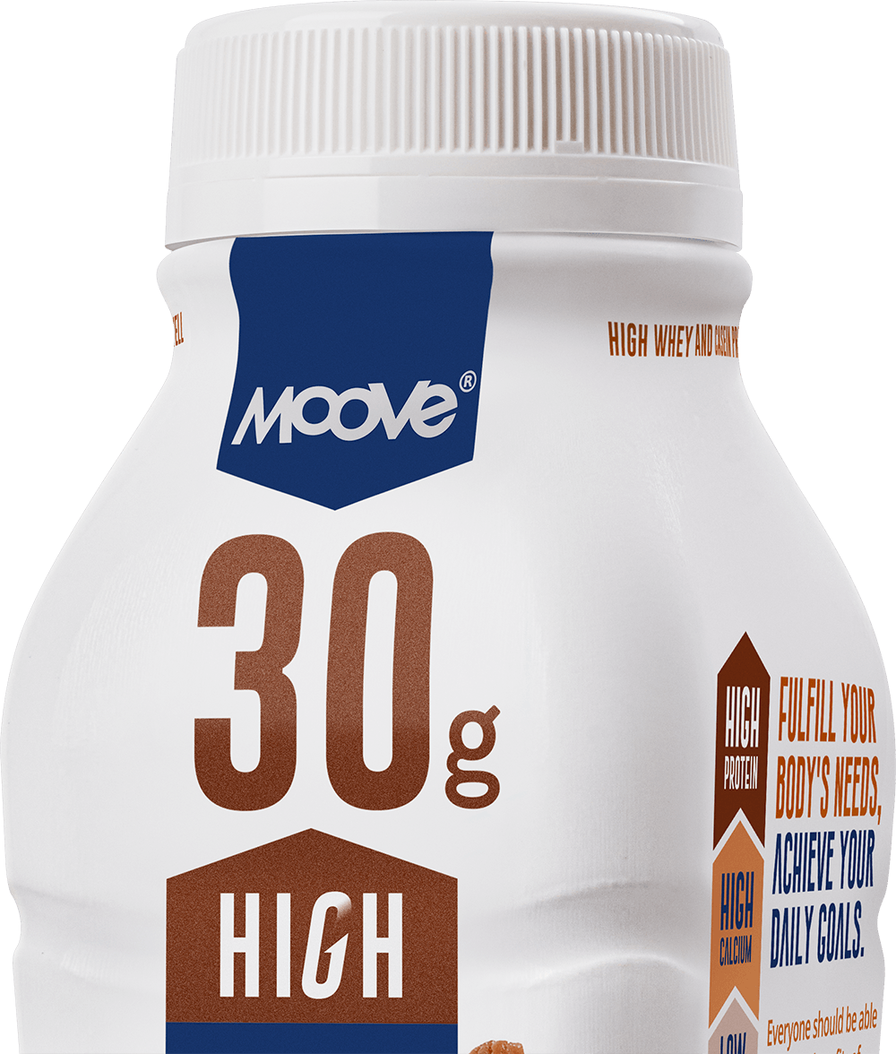 Bottle of high protein milk lactose free chocolate flavour
